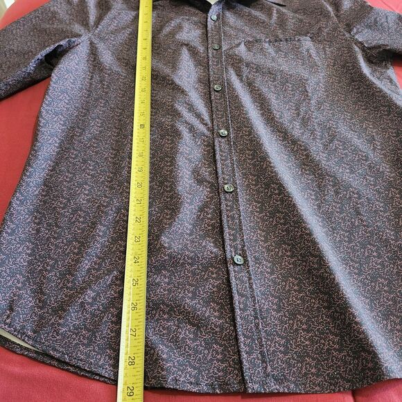 Kenneth Cole Reaction Men's Slim Fit Long Sleeve Purple Multi Pattern Shirt M - Picture 8 of 12